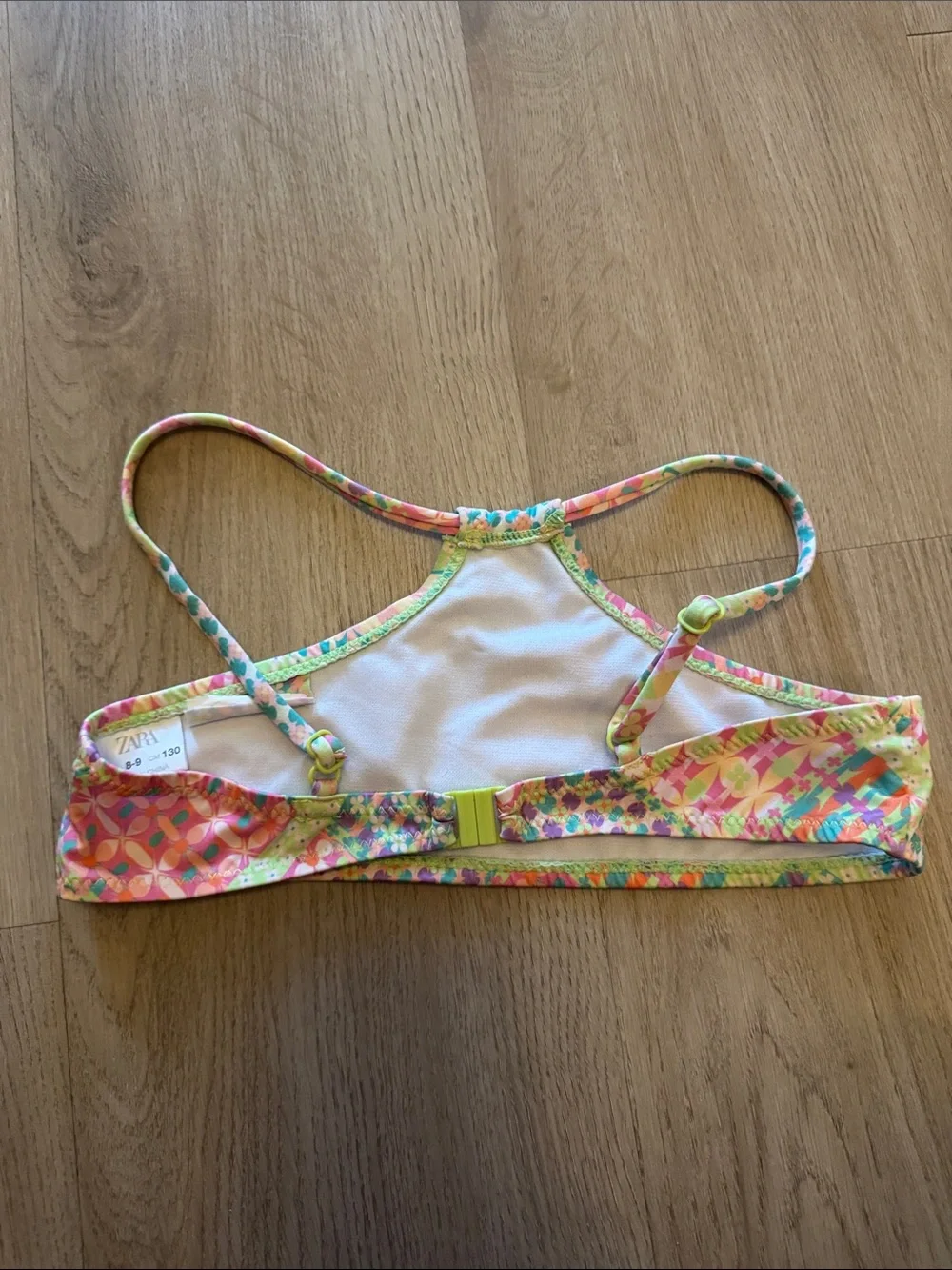 Zara Girls Multicolor Patchwork Bikini — Pink, Yellow, Green, Blue